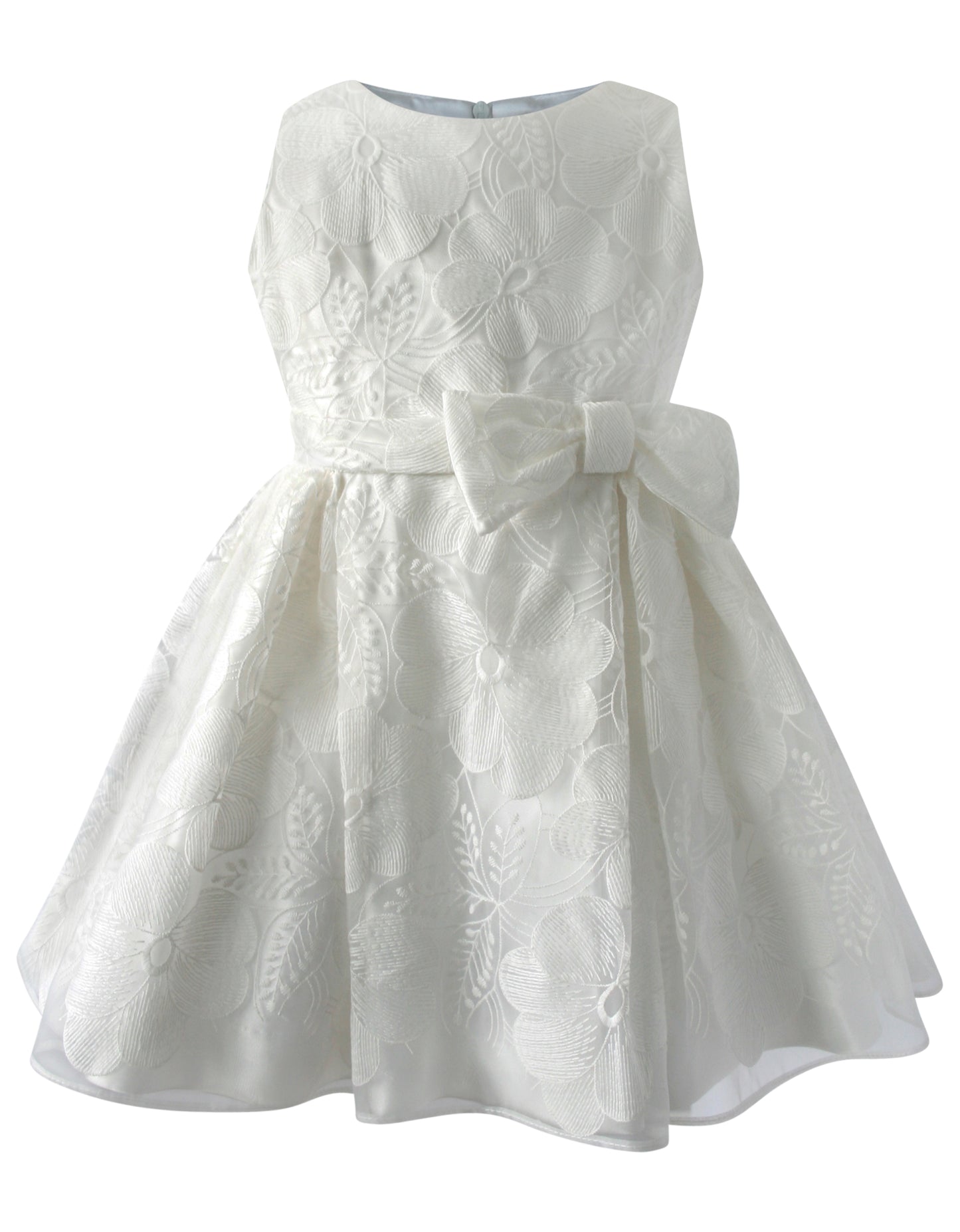 Helena and Harry Girl's White Side Bow Dress