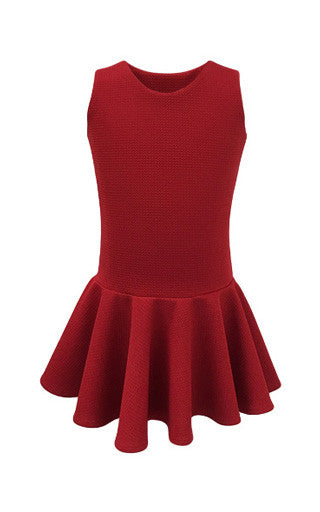 Helena and Harry Girl's Red Flippy Knit Pique Dress