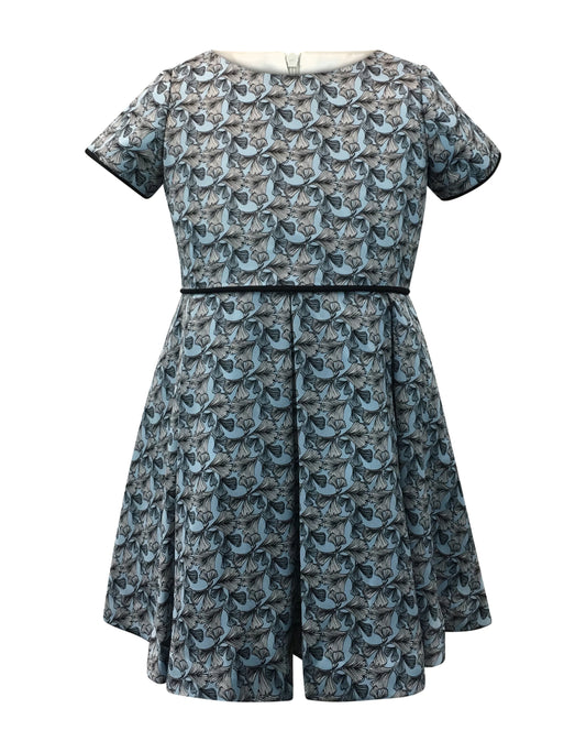 Helena and Harry Girl's Blue and Black Printed Dress