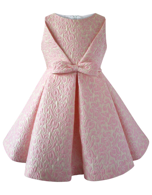 Helena and Harry Girl's Pink Jacquard Dress