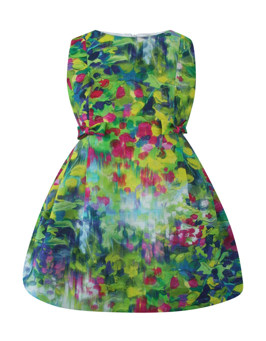 Helena and Harry Girl's Bright Monet Print Dress
