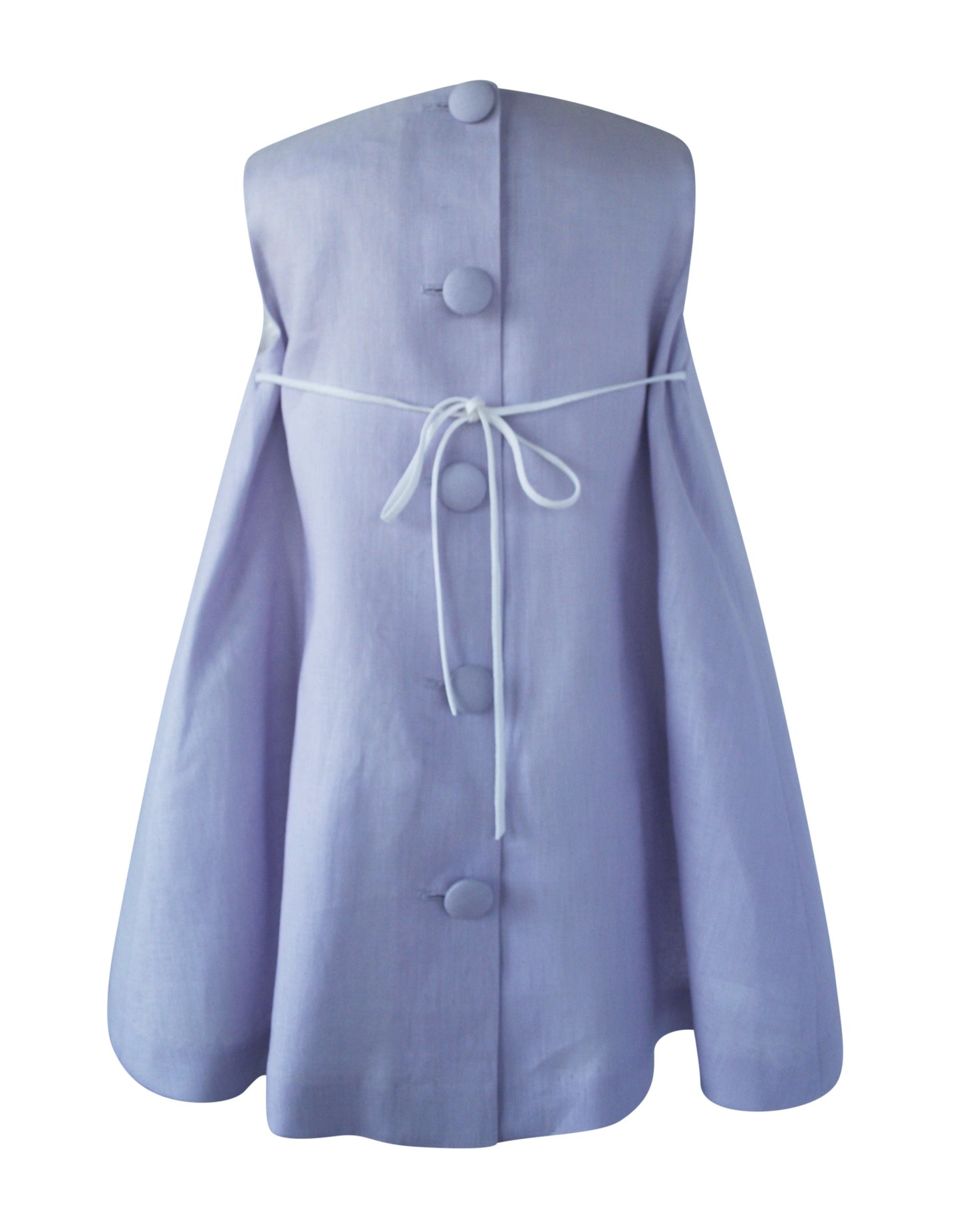 Helena and Harry Girl's Lavender Linen Bow Front Dress