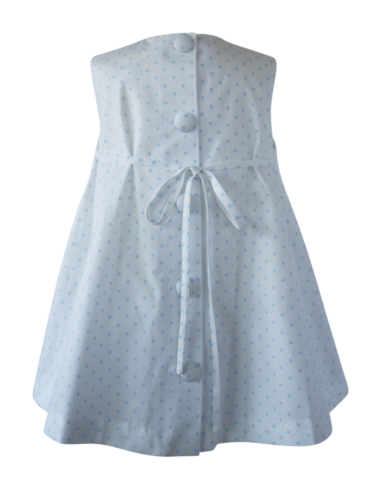 Helena and Harry Girl's Blue Baby Dot Bow Front Dress