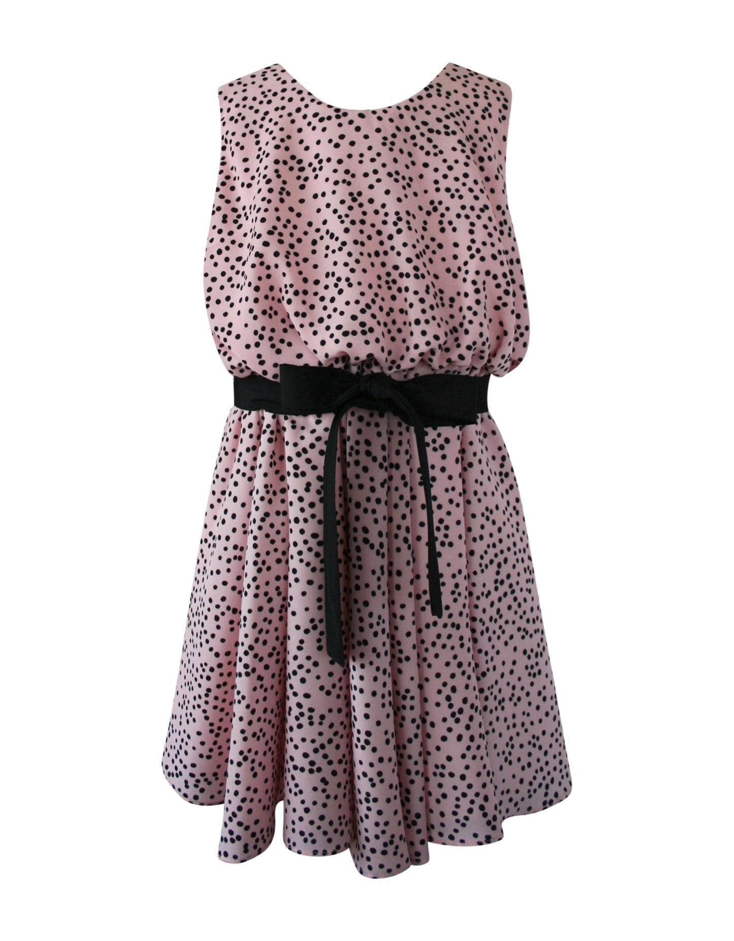 Helena and Harry Girl's Pink with Black Dots Dress