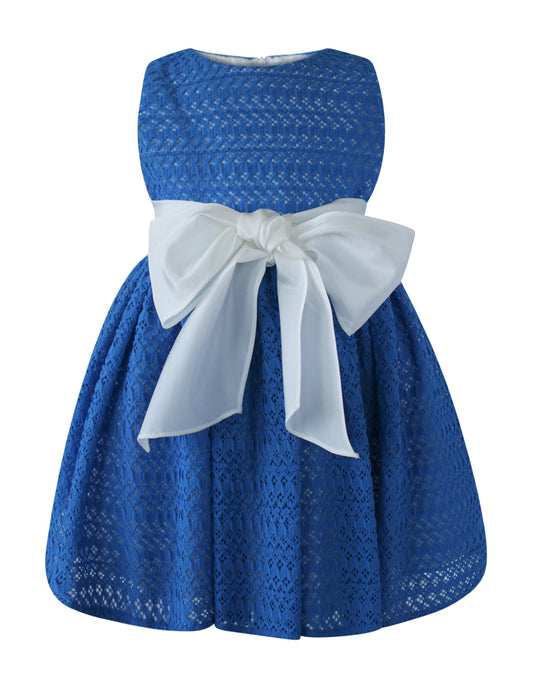 Helena and Harry Girl's Royal Blue Lace Cupcake Dress