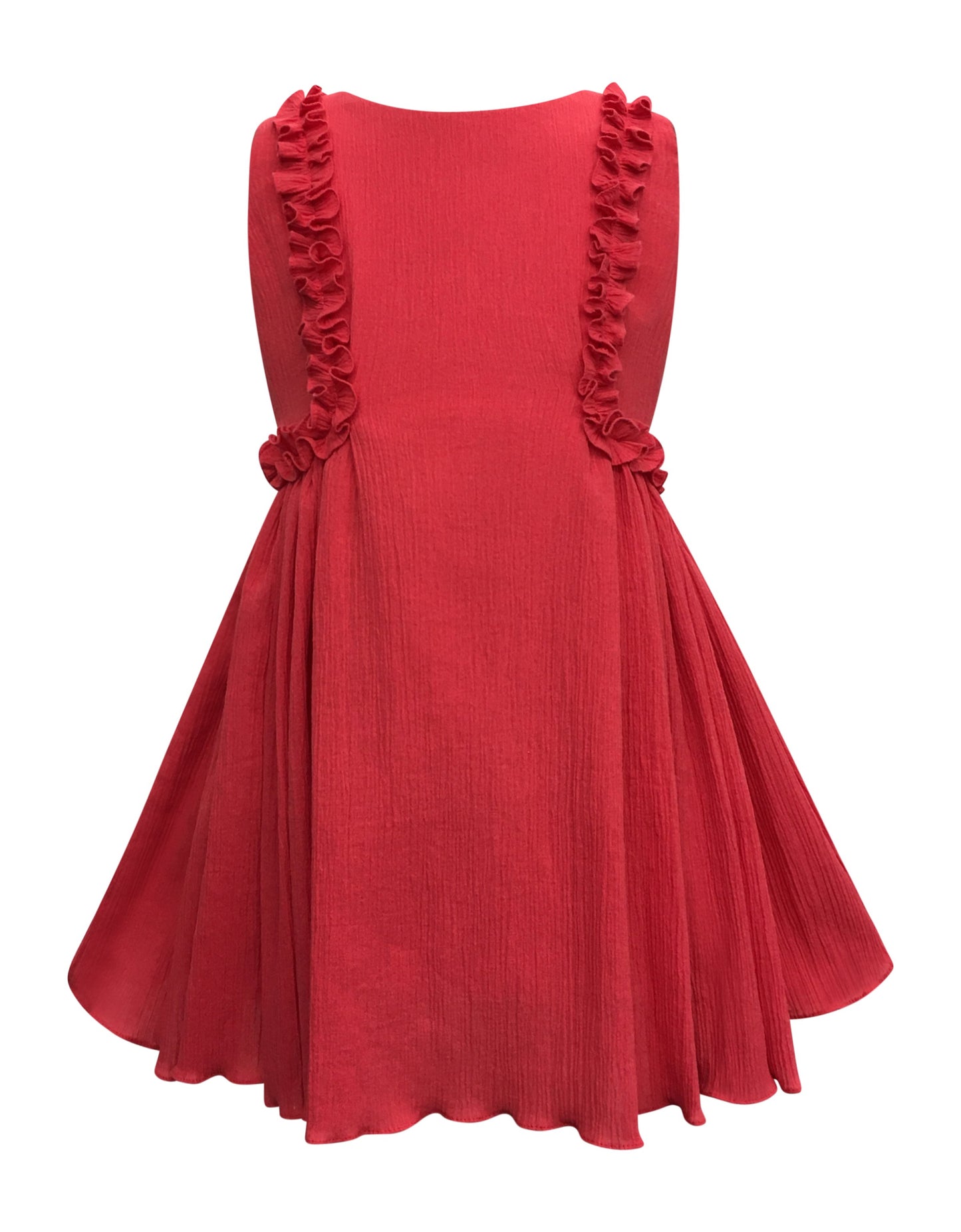 Helena and Harry Girl's Coral Crinkle Cotton Sundress