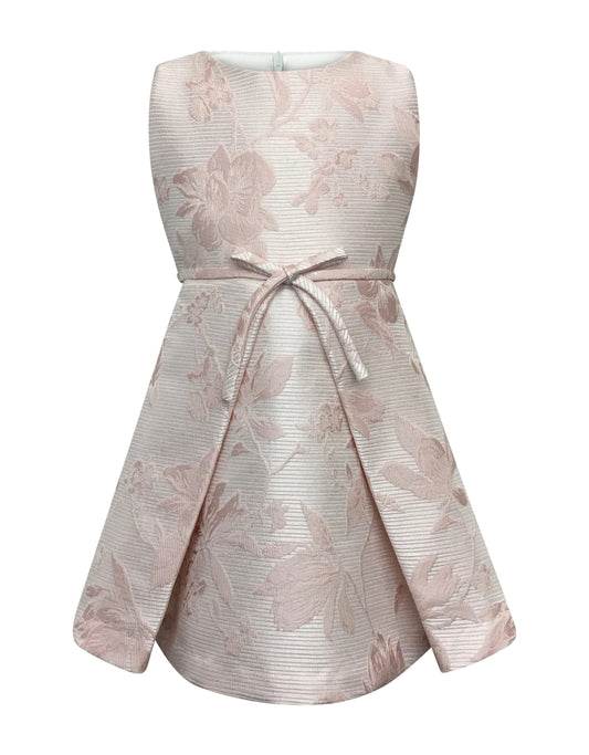 Helena and Harry Girl's Pastel Pink Jacquard Dress