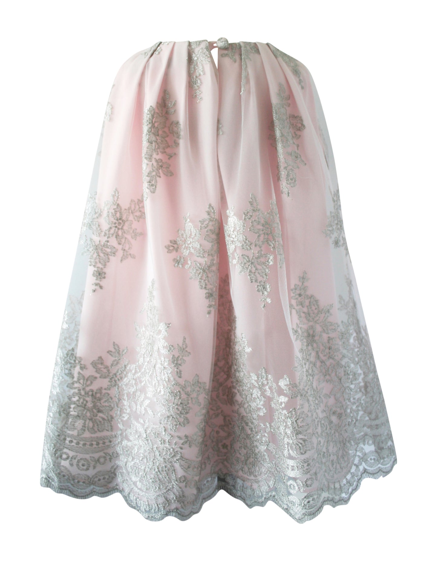Helena and Harry Girl's Pink and Platinum Lace Dress
